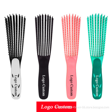 Curve Fast Drying octopus brush 8 rows vent Anti-Static Scalp Massage detangling hair brush for Kinky hair